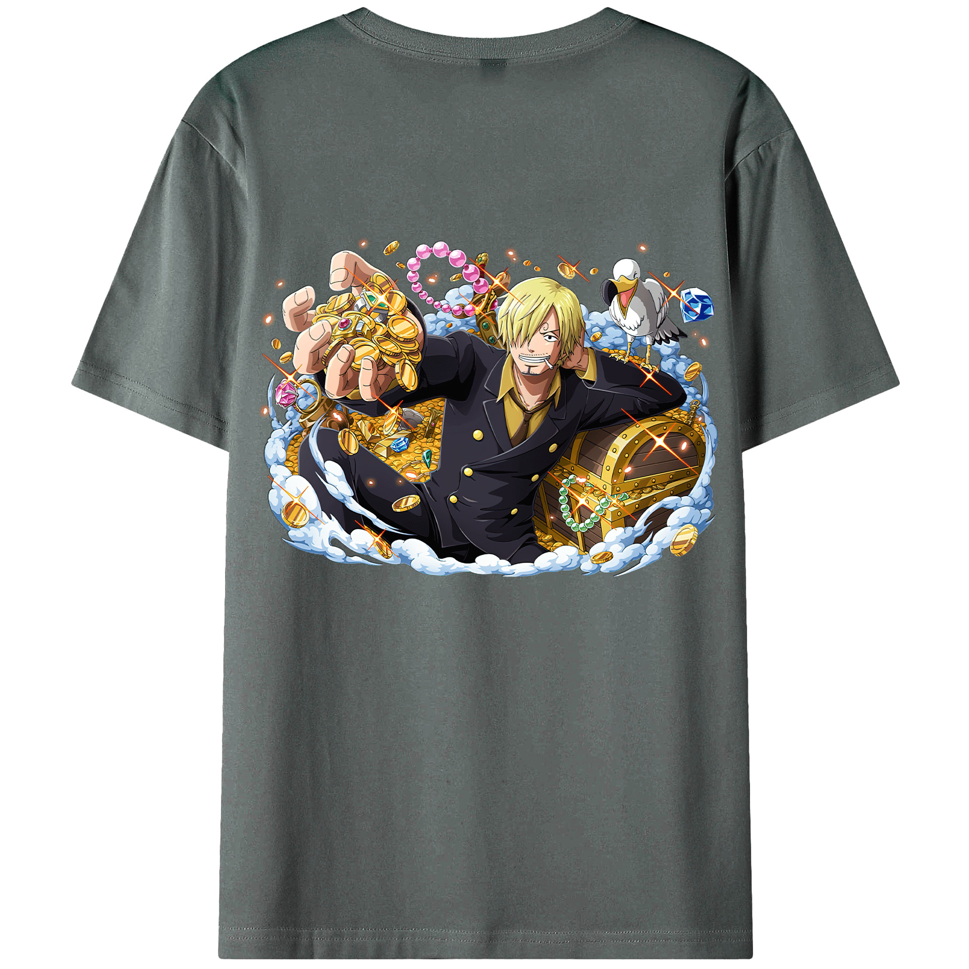 ワンピース サンジ ONE PIECE Sanji 綿100％半袖Tシャツ（背面プリント）